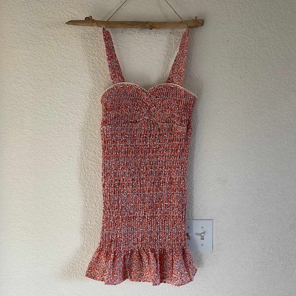 Goodnight Macaroon Ruched Mini Dress Floral Size XS